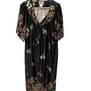 Anthony Richards women’s size 2X black floral kaftan house dress